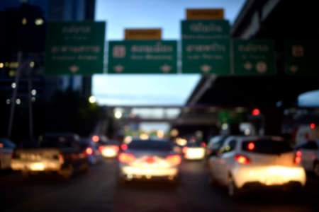 blur picture of traffic in the cityの写真素材