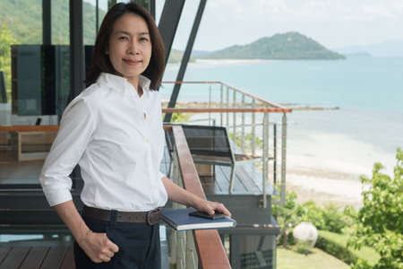 woman designer working in home officeの写真素材