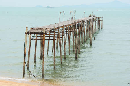 old wooden brigdeの写真素材