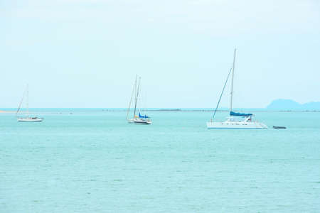sailboats in the oceanの写真素材