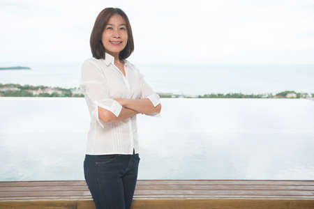 woman architect working in home office