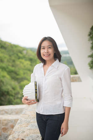 woman architect working at construction siteの写真素材