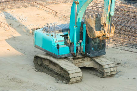 Construction site with tractor