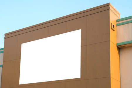 Blank poster board wall in modern shopping mallの写真素材