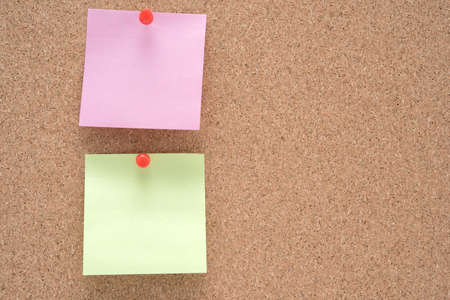 note paper stick on wood boardの写真素材