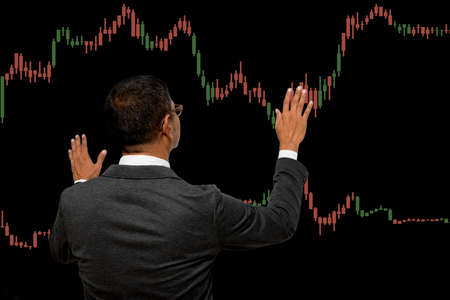 business man with forex chart graphic