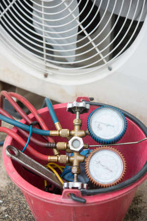datail of Air Conditioning Tinstallation equipmentの写真素材