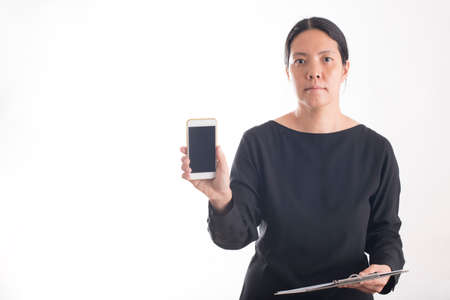 asian business woman use smart phoneの写真素材