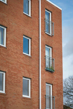 New build small block of flats appartments in suburban UKの写真素材