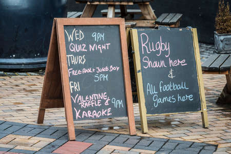British Pub blackboard signsのeditorial素材