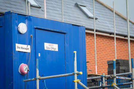 Site managers office  British building site の写真素材