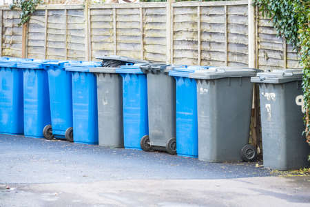 Line up of waste  bins