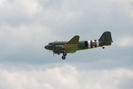 Duxford, UK - 25th May 2014: Vintage  Douglas Dakota at Duxford Airshow.のeditorial素材