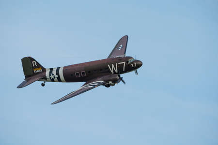Duxford, UK - 25th May 2014: Douglas Dakota at Duxford Airshow.のeditorial素材