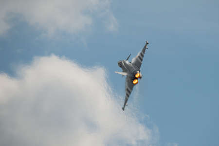Duxford, UK - 25th May 2014: RAF Typhoon at Duxford Airshow.