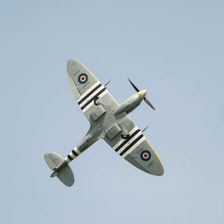 Abingdon, UK - May 4th 2014: A vintage World War Two, British Supermarine Spitfire  in flight.のeditorial素材