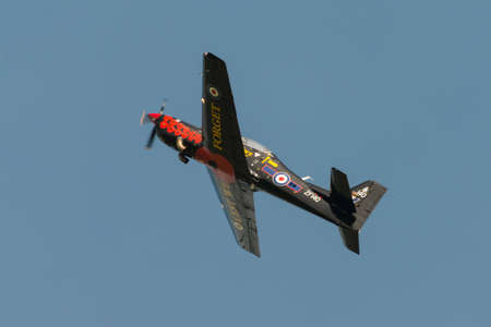 Abingdon, UK - May 4th 2014: RAF Tucano in special paint scheme seen at Abingdon Air Show.