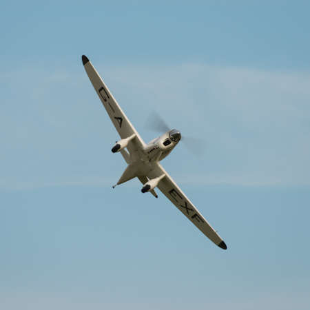 Biggleswade UK - 5th October, 2014:  Percival Mew Gull, vintage racing aircraft at the Shuttleworth...