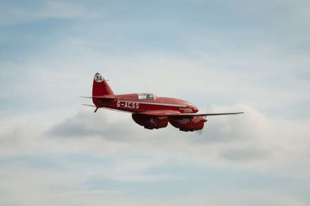 Biggleswade UK - 5th October, 2014: De Havilland DH88 Vintage Comet racing aircraft at the...