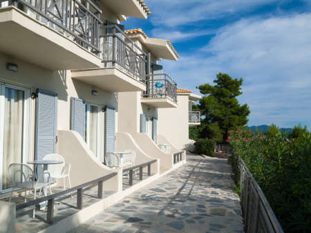 Holiday appartments in Mediteranean during summer time.のeditorial素材