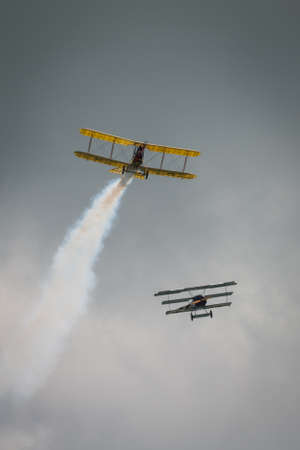 Cosford, UK - 08 June 2014: World War 1 vintage dogfighting aircraft seen at RAF Cosford Airshow.のeditorial素材