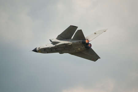 Fairford, UK - 12 July 2014: An Italian Airforce Tornado jet bomber aircraft displaying at the Royal International Air Tattoo.のeditorial素材