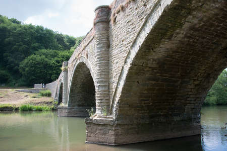 Bridge over river Teme at Ludlow UK.のeditorial素材