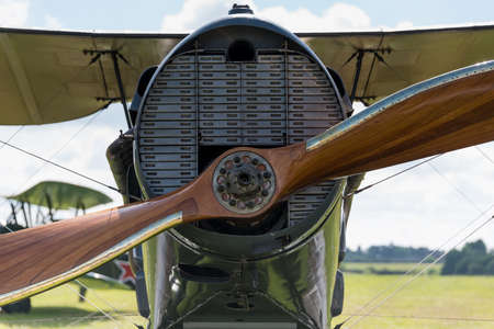 Biggleswade, UK - 29 June 2014: A vintage Bristol F2B (Brisfit) British fighter on display at the Shuttleworth Collection air show.のeditorial素材