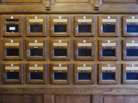 Postal boxes in appartment blockの写真素材