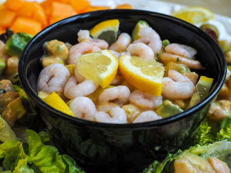 Prawns in delicious saladの写真素材