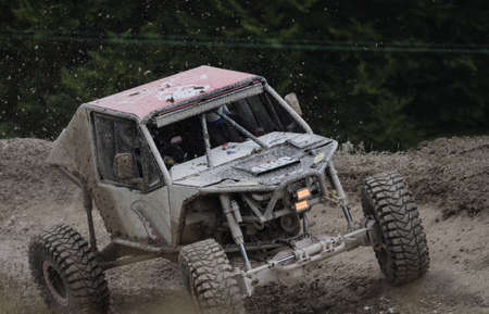Offroad all terrain racing car on track