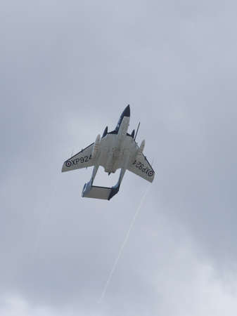 Yeovilton, UK - 11th July 2015: Sea Vixen vintage aircraft flying at Yeovilton Air Day.
