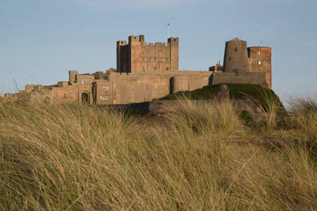 View of Bamburgh Castle, Northumberland, UK.のeditorial素材