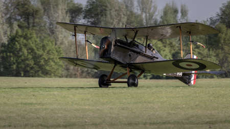 Biggleswade, UK - 6th May 2018:  A World War 1 vintage 1917 SE5A in  flight at the Shuttleworth Collection.のeditorial素材