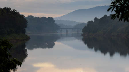 evening mist over the river