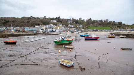 A landscape view of Lyme Regis, a seaside town in Dorset, UK