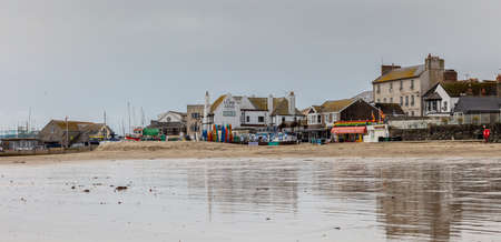 A landscape view of Lyme Regis, a seaside town in Dorset, UK