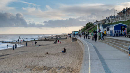 Southwold, UK - 26th October 2020:A view at sunset on a cold autumn evening, looking towards Sizewell Power Stationのeditorial素材