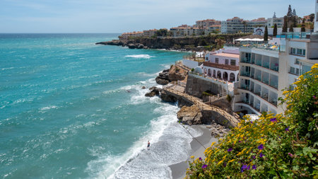 Seaview at Nerja, Malaga Province, Andalucia, Spainの写真素材