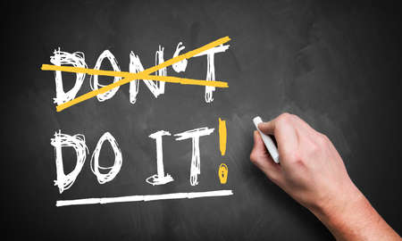 changing  don t do it  to  do it の写真素材