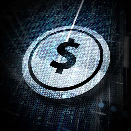 digital dollar coinの写真素材