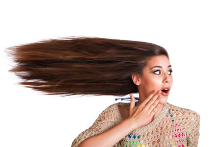 young girl is surprised 