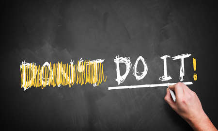 reducing the term \'don\'t do it\' to \'do it\'! の写真素材