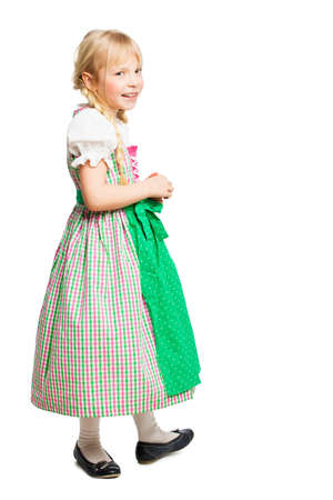 happy young girl in a dirndl の写真素材