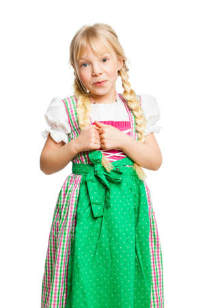 happy young girl in a dirndlの写真素材