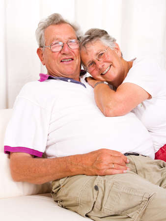 senior couple embracing each other