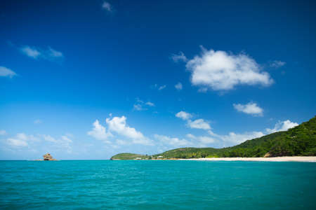 beautiful beach on antiguaの写真素材