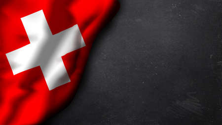 swiss flag on a chalkboardの写真素材