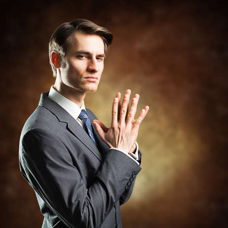 businessman looking scepticalの写真素材