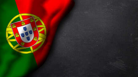 portugese flag on a chalkboardの写真素材
